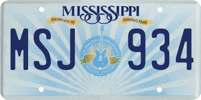 MS license plate MSJ934