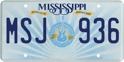 MS license plate MSJ936