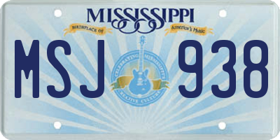 MS license plate MSJ938