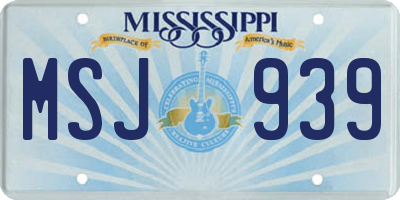MS license plate MSJ939