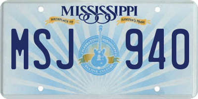 MS license plate MSJ940