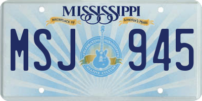 MS license plate MSJ945