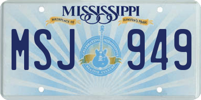 MS license plate MSJ949