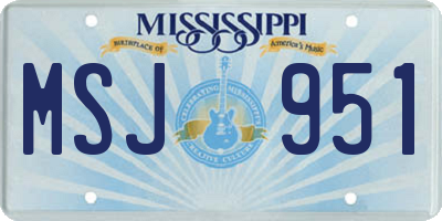 MS license plate MSJ951
