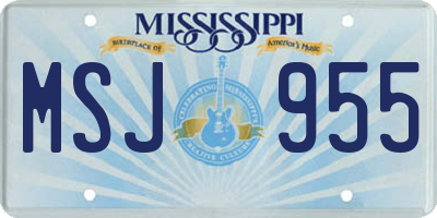 MS license plate MSJ955