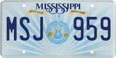 MS license plate MSJ959