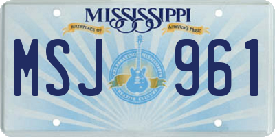 MS license plate MSJ961