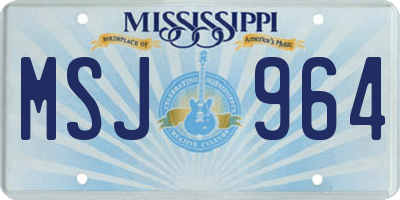 MS license plate MSJ964