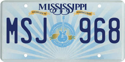MS license plate MSJ968