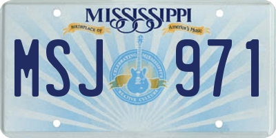 MS license plate MSJ971