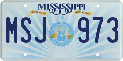 MS license plate MSJ973