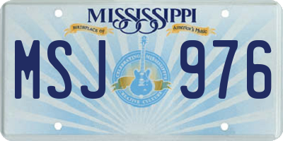 MS license plate MSJ976