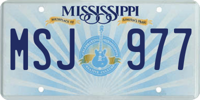 MS license plate MSJ977