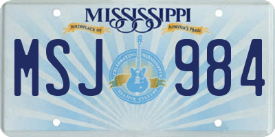 MS license plate MSJ984