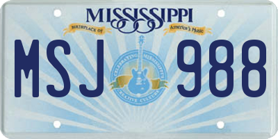 MS license plate MSJ988