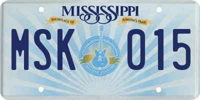 MS license plate MSK015