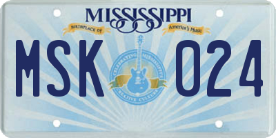 MS license plate MSK024
