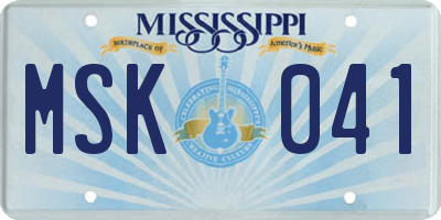 MS license plate MSK041