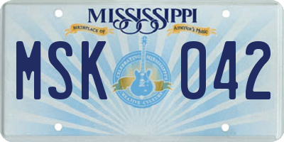 MS license plate MSK042