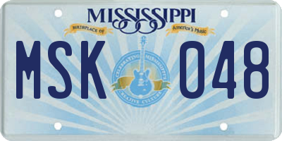 MS license plate MSK048