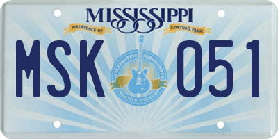 MS license plate MSK051