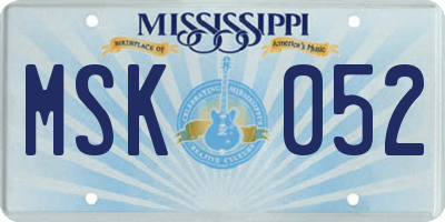 MS license plate MSK052