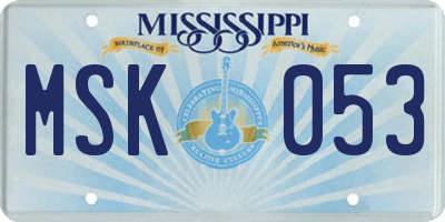 MS license plate MSK053