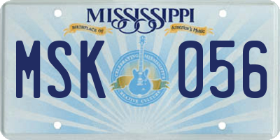 MS license plate MSK056