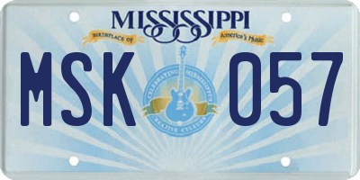 MS license plate MSK057