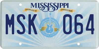 MS license plate MSK064
