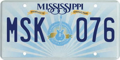MS license plate MSK076