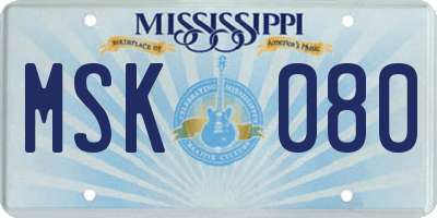 MS license plate MSK080