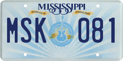 MS license plate MSK081