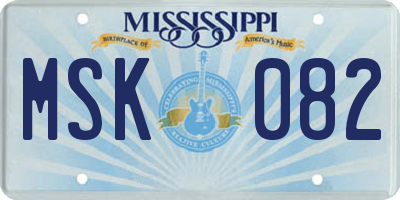 MS license plate MSK082