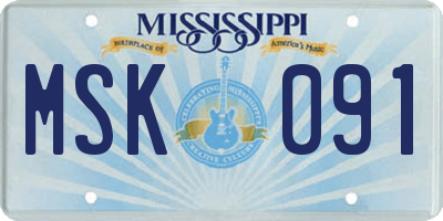 MS license plate MSK091