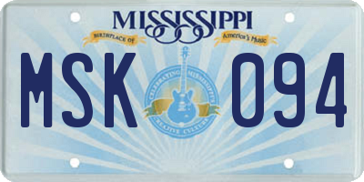 MS license plate MSK094