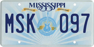 MS license plate MSK097