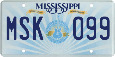 MS license plate MSK099