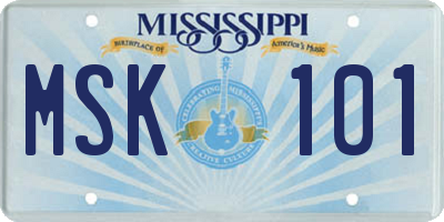 MS license plate MSK101