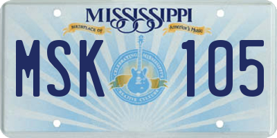 MS license plate MSK105