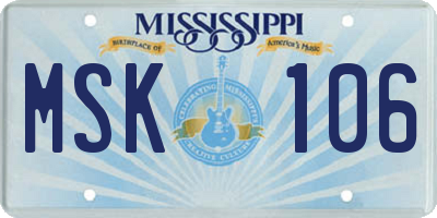 MS license plate MSK106