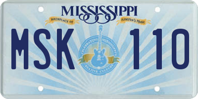 MS license plate MSK110