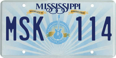 MS license plate MSK114