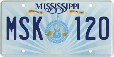 MS license plate MSK120