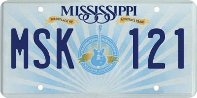 MS license plate MSK121