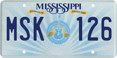MS license plate MSK126