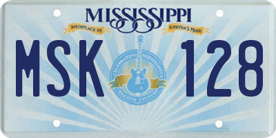 MS license plate MSK128