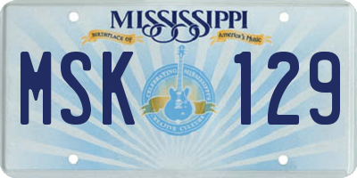 MS license plate MSK129