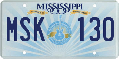MS license plate MSK130