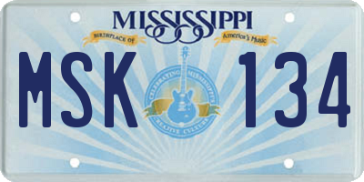 MS license plate MSK134